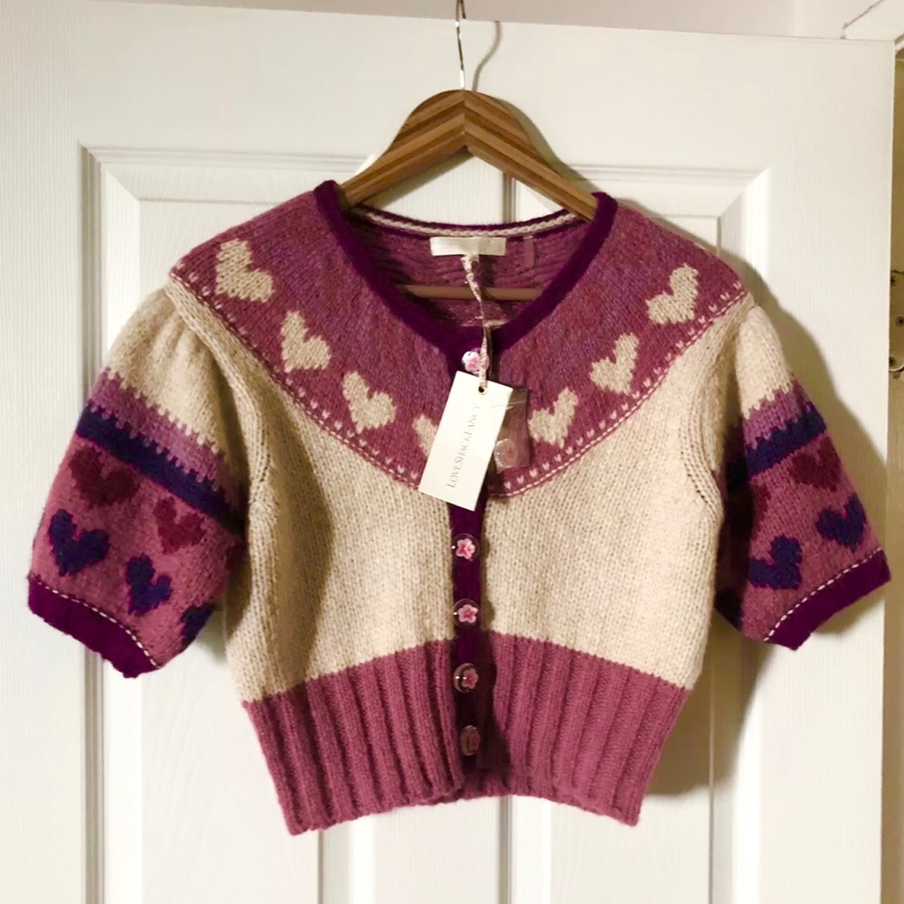 LoveShackFancy Trinity Crop Cardigan XS